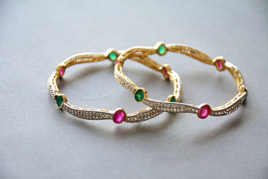 Bejeweled Golden Bracelets